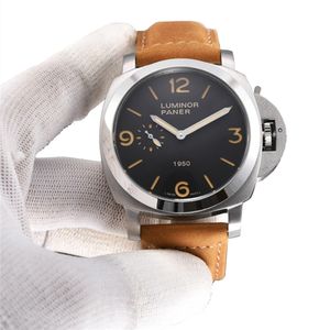 2023 Alta Qualidade Marca Top Panerxi LUMINORS 1950 Série Homem Relógio de Pulso Luxo Mens Relógio Sapphire Mirror Designer Movimento Relógios Mecânicos Automáticos Montre