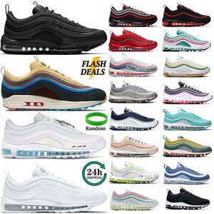 air max airmax 97s mens running shoes Mschf Lil Nas x Satan 97s Triple Black White Red Leopard Reflective Bred men women trainer outdoor sneakers