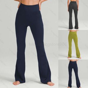 Ll Lemon Yoga Groove Летние женские расклешенные брюки, одежда с высокой талией, плотные брюки для показа фигуры на животе, йога, брюки с девятью точками