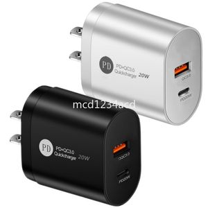 20W snabb snabb USB C -laddare QC3.0 PD Typ C Power Adapter EU US Plug för iPhone 13 14 15 Samsung S20 S21 HTC Xiaomi M1 Huawei Power Charger