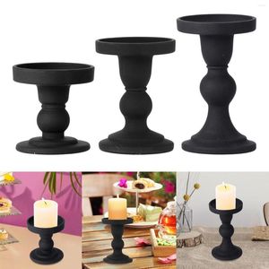 Castiçais Castiçal preto suporte simples para velas de pilar