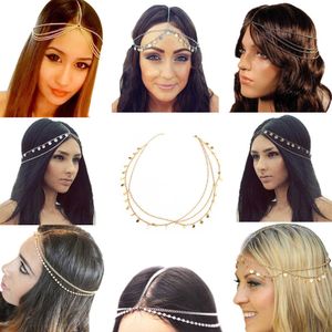 Bröllop hår smycken ny het bohemiskt hår smycken party bröllop vantage krona metall tofs kvinnor huvudkedja peadband headpiece smr88 p230408