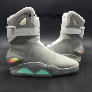 Basketball Shoes Mags Boots's LED blask w ciemnym jasnym szarym magazynie Mag Sneakers Marty McFly's Air Mags Powrót do przyszłego rozmiaru 7-12