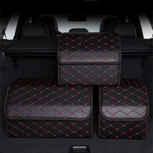 Bilarrangör Multipurpose Collapsible Car Trunk Storage Organizer med lock Portable Auto Storage Bag Stowing Tidying Car Trunk Organizer Box Q231109