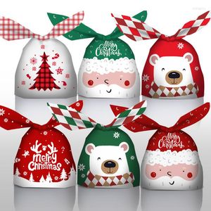 Juldekorationer 5/10 st senaste året 2023 Candy Present Bag Xmas Packing Plastic For Home Navidad