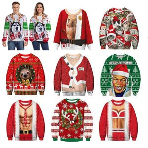 Men's Sweater Pull Homme Ugly Christmas Sweater Santa Claus 3d Loose Hoodie Men Women Christmas Men Noel Ly191202