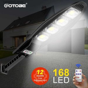 Güneş Duvar Işıkları 42/84/126/168 LED Süper Parlak Açık Güneş Lambası 3000mah IP65 Su Geçirmez Sokak Işıkları Hareket Sensörü Bahçesi Duvar Işığı Q231109