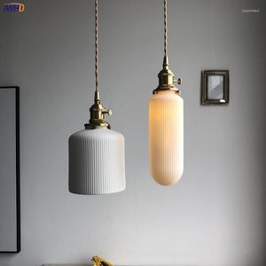 Pendant Lamps Post-Modern Lamp White Ceramics Hanging With Switch Vintage Nordic Lights For Home Living Room Decor Bar