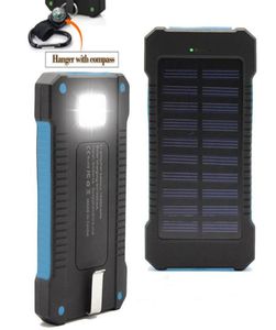 Novo banco de energia solar 20000mah duplo usb power bank com luz led powerbank bateria carregador portátil externo para iphone 12 iphone 4160180