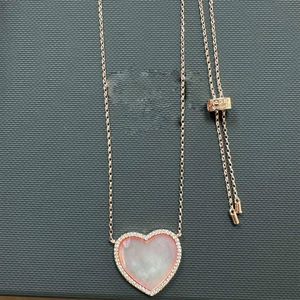 Märke älskar en hjärtdesigner hänge halsband kvinnor charm pärla elegant rosa hjärtan diamant goth bok moissanite kedja choke halsband party smycken s