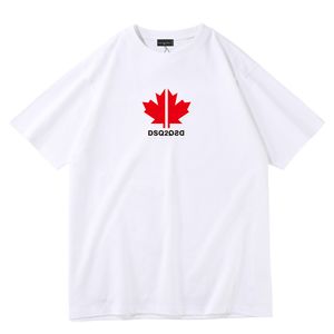 DSQ2 2023 Yeni Erkek Basılı Gömlekler Tişörtler Marka Sıradan Klasik Moda Kişilik Trendi Basit Sokak Kısa Kollu