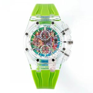Relógios Chameleon Designer Sport Cronógrafo Código Safira de dupla face, todos os movimentos 3126 totalmente funcionais criam representação artística de relógios de luxo