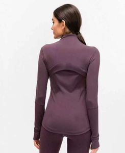 L-78 Autumn Winter New Zipper Jacket Quick-Drying outfit Yoga Clothes Long-Sleeve Thumb Hole Training Running Women SlimFashion brand