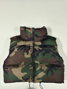 Kvinnors västar Kvinnor Camouflage Print Puffer Jackets Väst ärmlös varm camo Söt bubbla rockar Parkas ner stativ krage blixtlås vadderad outwear 231109