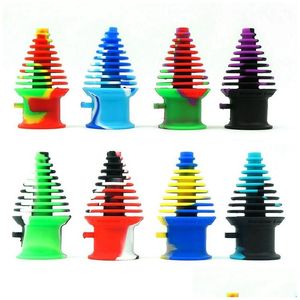 アクセサリーMTIサイズのステップ喫煙Colorf Sile Filter Moutiece Portable Ring Hookah Shisha Glass Bong Bong Tighe Holder Tips Innovati Otrjj