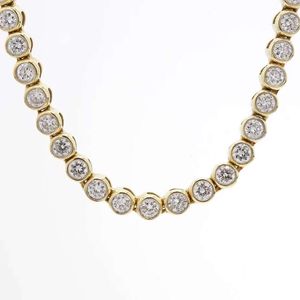 Hiphop Vvs1 Diamond Bezel Necklace Real 14k/18k Gold 16 /18/20in Moissanite Tennis Chain for Men