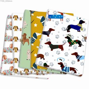 Kumaş ücretsiz gönderim 50*145cm Patchwork Sosis Köpek Polyester Pamuk Kumaş DIY Doku Dikiş Kapitone İğne İşi Malzemesi YQ231109