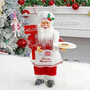 Dekoracje świąteczne Navidad Santa Claus Ornaments Kolekcje Ojciec Christmas Decor Centerpiece Centerpies Christmas Chef Figurine Peepsake Supplies 231109