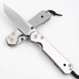 Coltelli piccoli Sebenza 21 classici di alta qualità Coltelli pieghevoli CR 5CR15Mov 58HRC Stone Wash Tanto Blade Manico in acciaio inossidabile Coltelli regalo tascabili EDC 112g