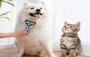 Inventory Whole Pet Fur Knot Cutter Dog Grooming Shedding Tool Cat Hair Removal Comb Brush Double Sided Pet Products4790170