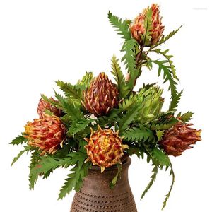 Dekorative Blumen Künstliche Blume Cynaroides Zweig Vintage Gefälschte Herbstdekorationen Zuhause El Decor Artificiais Hochzeit Seide