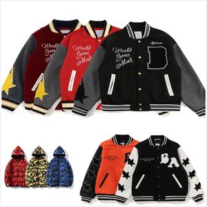 Shark Cotton Jacket designer coat varsity jacket Stamping Embroidered Letters Edition edge stand collar shark flight suit couple star speckled cardigan