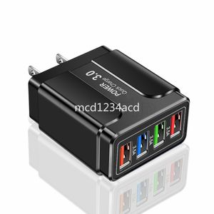 3.1A 4 порта USB адаптер питания для быстрой зарядки ЕС США настенное зарядное устройство для Iphone 11 12 13 14 15 Pro Max Lg Huawei M1 pc mp3