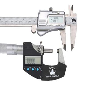 Freeshipping 2 in1 Digital Caliper 6" 0-150mm/001 Stainless Steel And Digital Micrometer 0-25mm/001 Measuring Tools Ufann