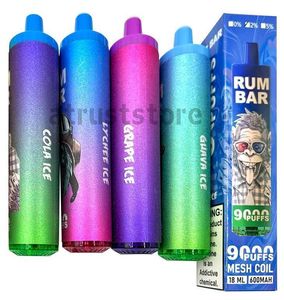 sigarette elettroniche Original 100% Rum Bar 9000 puffs 650mah 18ml 10 flavors Prefilled device randm tornado Vape desechable randm tornado