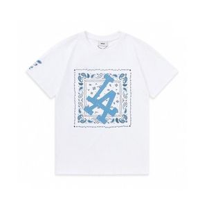 klassisk vit lasf designer t shirt sommar kort ärm New York män kvinnor t -shirt bandanna tee mens kläder