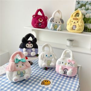 Novo comércio exterior atacado pequeno urso boneca saco outono e inverno bonito presente dos desenhos animados bolsa de pelúcia saco escola primária crossbody atacado melhor qualidade