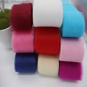 Fabric Soft Polyester Mesh Ribbon Flat Plain Crinolines Braid with Horsehair Fabric for Hats/Craft/wedding Dress sewing accessories YQ231109