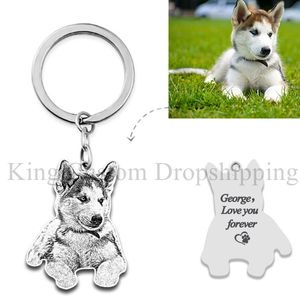 Keychains Bedanyards Day de Natal personalizada Grava de animais de estimação Pos