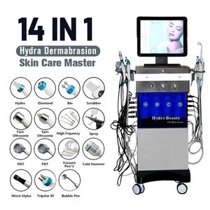 14 em 1 máquina de beleza a jato de oxigênio facial hydra microdermoabrasão equipamento de salão aqua facial máquina de dermoabrasão hidra facial com custo de envio por DHL express