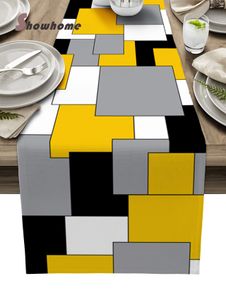 Table Runner Yellow Mosaic Colorful abstract art Table Runner Luxury Wedding Decorative Table Cover Christmas Decorative Table Cloth 230408