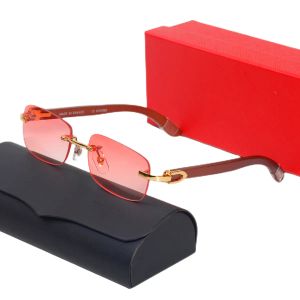 Rote mode sport sonnenbrille für männer mode brillen unisex büffelhorn brille herren randlose sonnenbrille gold metallrahmen brillen frauen sonnenbrillen