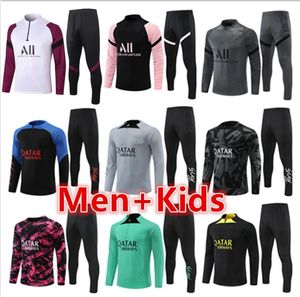 Chandal Tuta PSGS Men Football Tracksuits Suit Maillot Jersey Just Jit 22 23 Messis Mbappe Mens and Kids Soccer Tracksuit Grouging Surverement Foot S/2XL