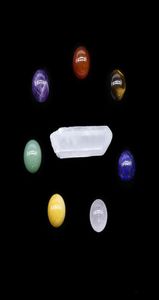 7st Natural Decor Seven Color Chakra Stones Crystal Sphere Ball Pillar Reiki Yoga Healing Wicca Luky Gem Spiritual5916554