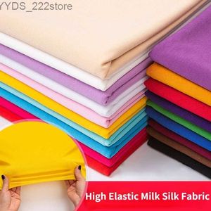 Tela de alta elasticidad de punto de seda de leche de spandex tela rendimiento vestido de baile sofá silla cubierta de color sólido tela 170 cm * 50 cm YQ231109