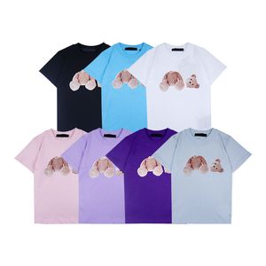 Bebê verão pa crianças camisetas urso meninos meninas roupas estilista palmas crianças juventude criança impresso manga curta ângulos truncados