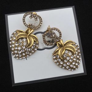 2023 Chic Double Letter Charm Earrings With Gift Box Embossed Stamp Studs Eardrop Dangler For Women Party Anniversary-2 B