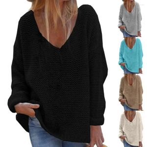 Women's Sweaters Sweater Top Women Autumn Skin-friendly All-Match Classic V-Neck Knitted