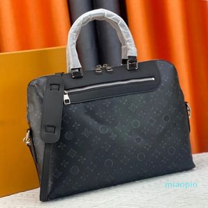 2024-Designer Porte Documents Handbag Mens Briefcase Designer Monograms Genuine Leather Old Flower Shoulder Wallet Hobo Backpack Business Computer