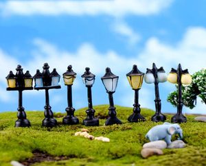 8pcs Antique Imitation Craft Street Lampa oświetlenie wróżka w ogrodzie Miniaturowa dekoracja terrarium Jardin Microlandschaft9158137