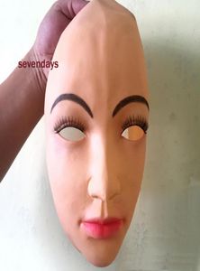 Top Grade 100 Latex New Man Human crossdress female mask realistic silicone party mask Women Cosplay Face Mask For Cosplay7431088