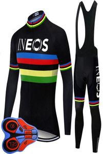 Homens INEOS equipe de Ciclismo Mangas compridas camisa bib calças conjunto 2020 Ropa ciclismo Bicicleta MTB Roupas Moda Sportswear S210303629424981413806