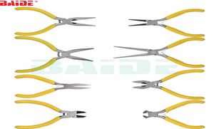 5quotMini maintenance Hand Tools Long nose Diagonal cutting Wirecutter Flat nose plier Angle jaw tongs End cutting plier Circli4068885