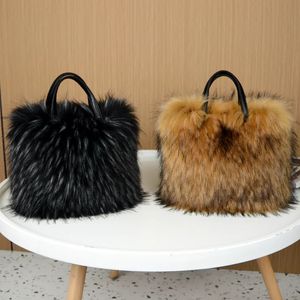 Torby wieczorowe luksusowy projekt damski futro torebka zimowa miękka i puszysta duża pojemność torba na torbę wysokiej jakości spółki puling torebki 231108