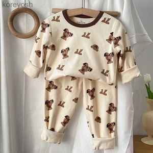 Pyjamas barn pajamas set barn baby flicka pojkar casual kläddräkt långärmad barn sömnkläder pyjamas sätter barn klädtl231109