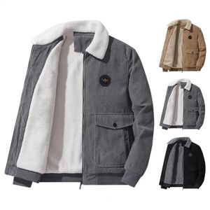 Jaquetas masculinas inverno jaqueta casual veludo parka quente engrossado velo moda bolso à prova de vento casaco streetwear 231109